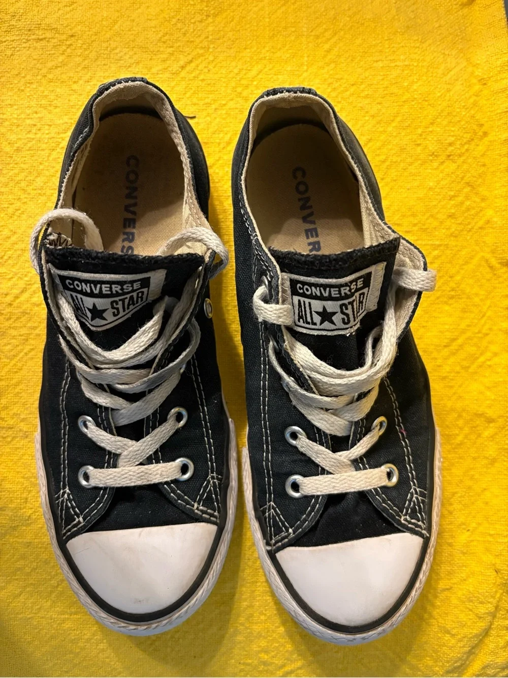 Converse Kids Black & White Low Top Sneakers